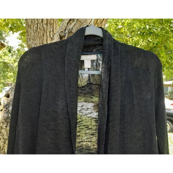 Banana Republic Easy Open Linen-Blend Cardigan Black Size M - Picture 8 of 9